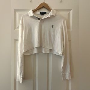 Polo Ralph Lauren White Cropped Top; would fit S/M